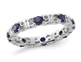 1.05 Carat (ctw) Lab-Created Blue Sapphire Band Ring in Sterling Silver